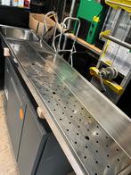 RVS Lekblad met spoelbak (50 x 200 cm.), Gebruikt, Franke, Ophalen, Overige merken