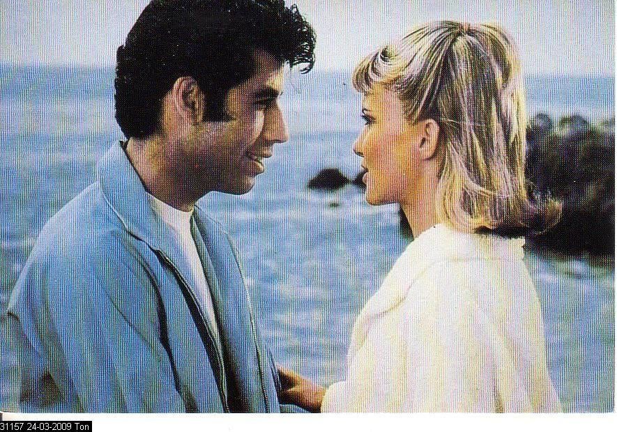 Ansichtkaart	John Travolta	Olivia Newton John, Verzamelen, Verzenden, 1960 tot 1980, Ongelopen, Sterren en Beroemdheden