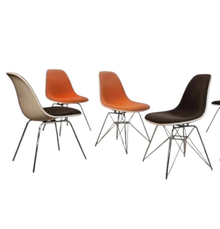 Eames Herman Miller, Vitra DSX stoelen fiberglass, vintage, Huis en Inrichting, Stoelen, Gebruikt, Vijf, Zes of meer stoelen, Stof