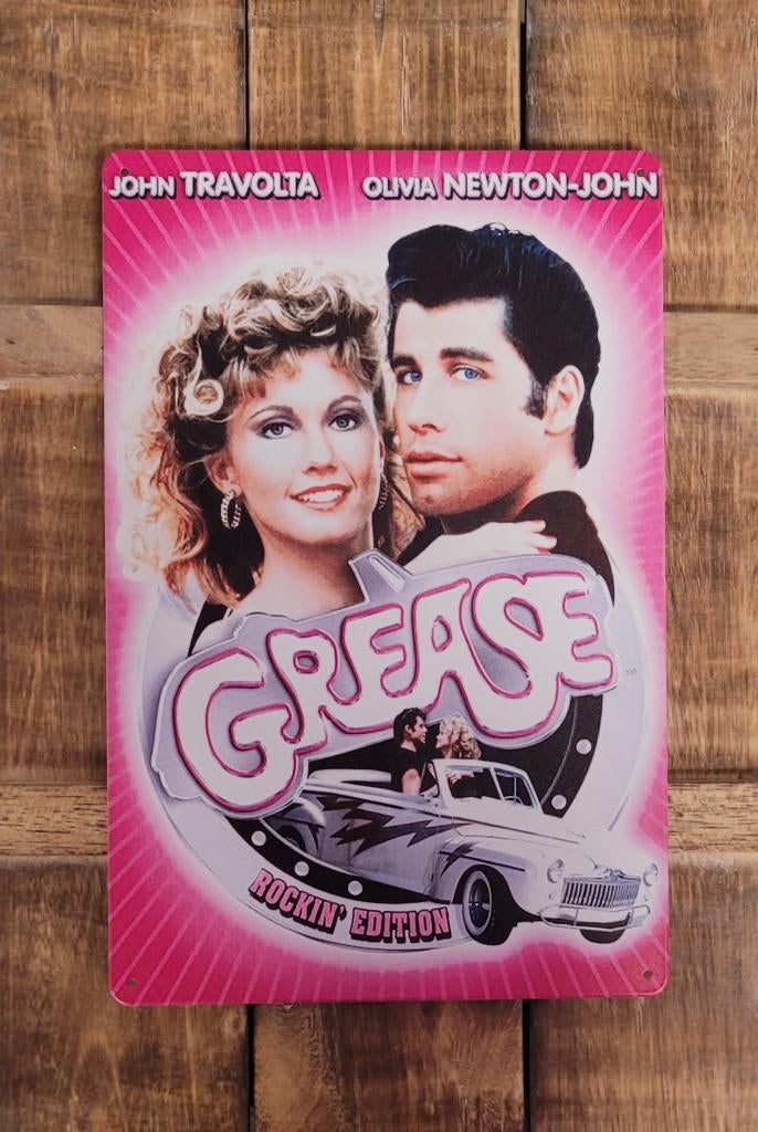 Grease Danny en Sandy Rockin edition reclamebord van metaal, Info@deconoord.nl, Deco Noord, Poster, Nieuw