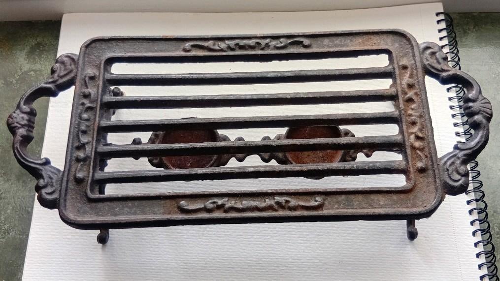 Antieke Rechaud Vintage Warmhoudplaat Gietijzer Kandelaar, Antiek en Kunst, Ophalen of Verzenden