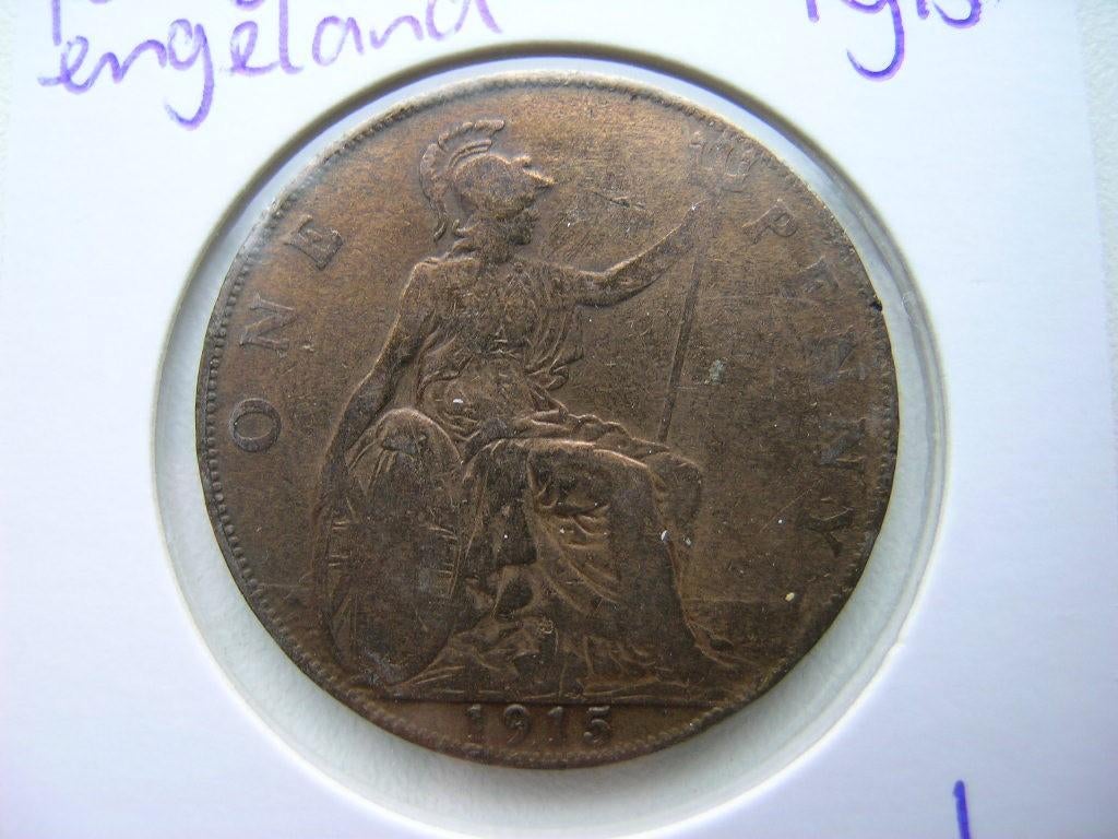 Penny 1915 Engeland (nr 1), Postzegels en Munten, Munten | Europa | Niet-Euromunten, Ophalen of Verzenden, Overige landen, Losse munt