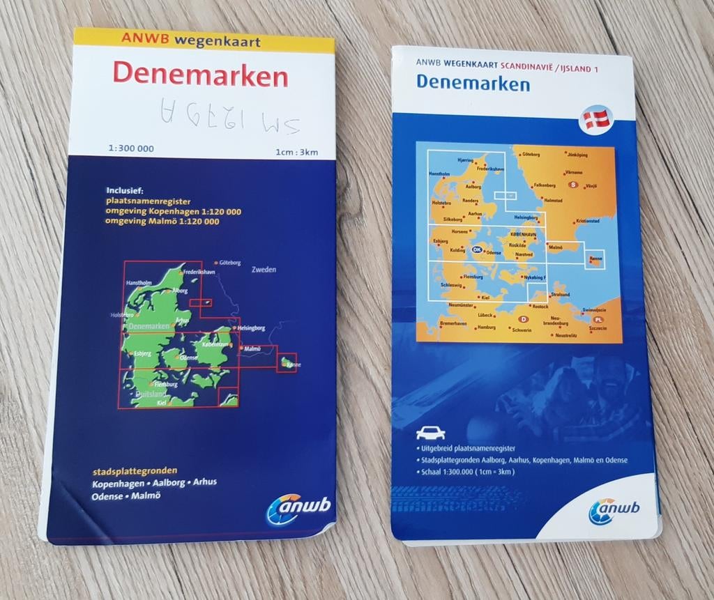 ANWB wegenkaart Denemarken - set van 2, Boeken, Atlassen en Landkaarten, Zo goed als nieuw, Landkaart, Europa Overig, 2000 tot heden