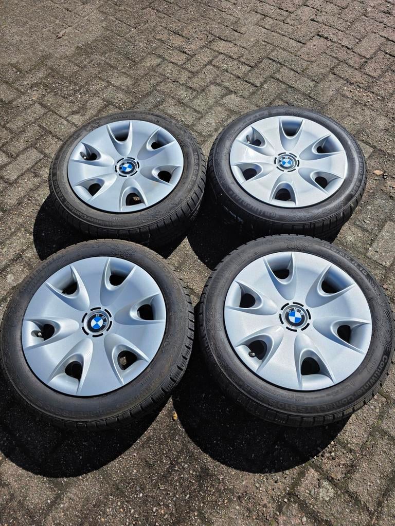 Bmw 1 serie stalen velgen met wieldoppen, Auto-onderdelen, Ophalen, Gebruikt, Velg(en), 16 inch