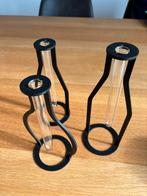 Zwarte vaasjes met reageerbuisjes, Overige materialen, Zwart, Ophalen of Verzenden, Zo goed als nieuw