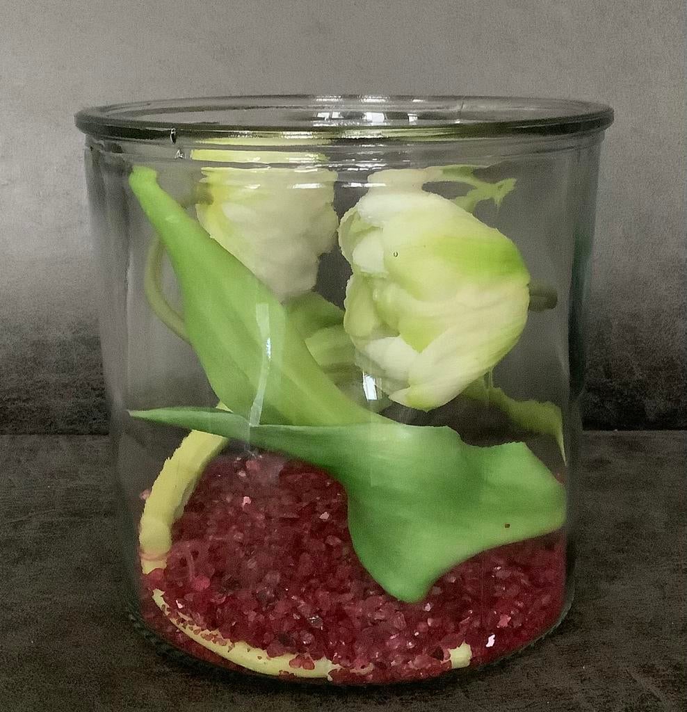 Vaas met deco tulpen NIEUW, Ophalen, Nieuw