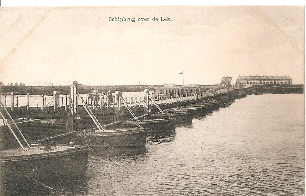 Vianen, Schipbrug over de Lek, Verzamelen, Ansichtkaarten | Nederland, Ophalen of Verzenden, 1920 tot 1940, Ongelopen, Utrecht