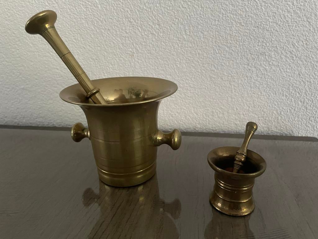 Antieke koperen vijzels - Apothekers potten, Ophalen of Verzenden