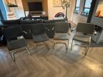 Set van 4 Zuiver eetkamerstoelen: 2x antraciet, 2x lichtgrij, Ophalen, Gebruikt, Vier, Stof