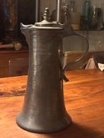 Antieke tinnen kan met scharnierend deksel, Ophalen of Verzenden