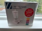 Blender 2-in-1 met glazen kruidenmaler - 1.2L, 2 snelheden, Ophalen of Verzenden, Nieuw, Blender