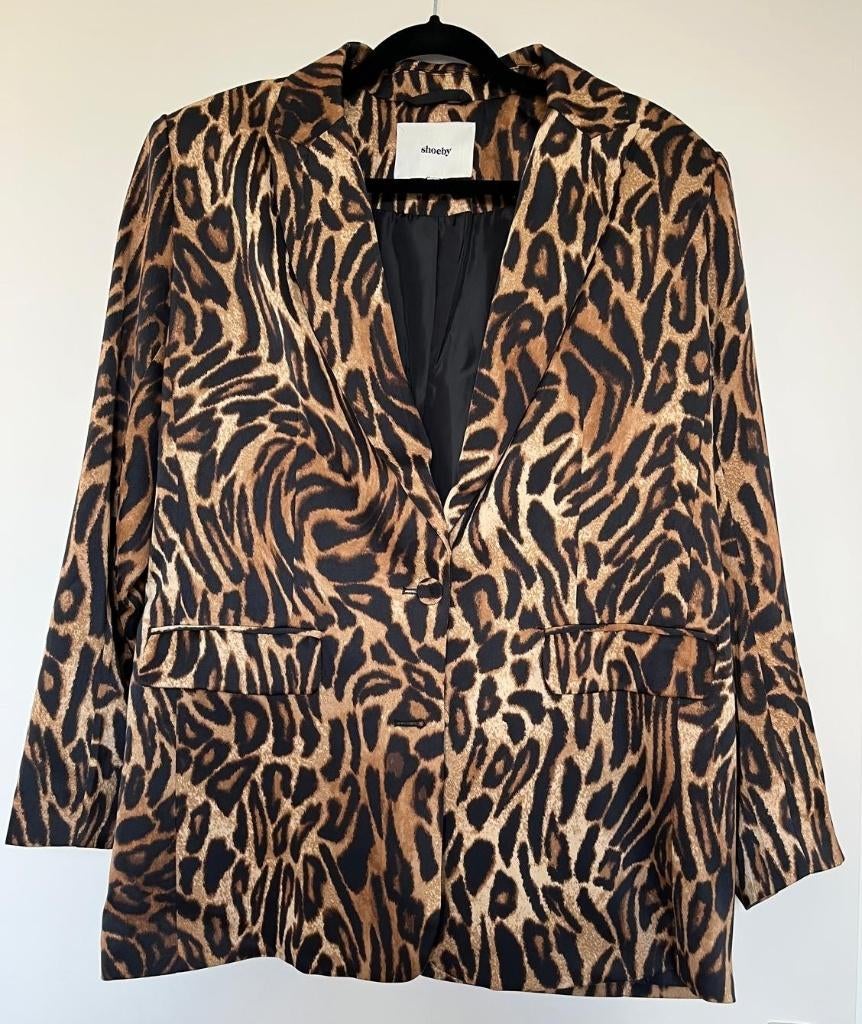 Damesblazer met panterprint, Kleding | Dames, Jasjes, Kostuums en Pakken, Maat 38/40 (M), Bruin, Nieuw, Ophalen of Verzenden