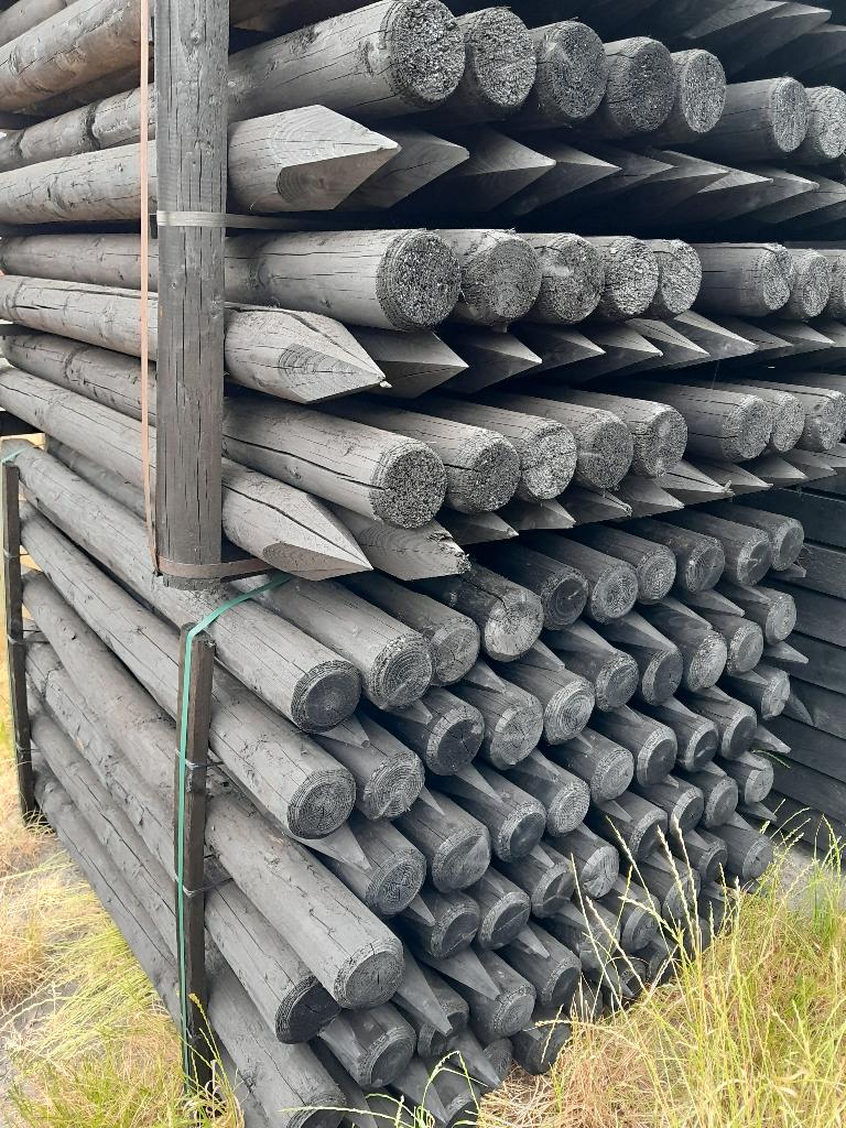 Geimpregneerd geschilde palen Dura2 met punt, 160cm 8cmdik, Tuin en Terras, Palen, Balken en Planken, Nieuw, Palen, Minder dan 180 cm