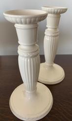 Te koop 2 Wedgwood Edmee kaarsenkandelaars, Ophalen, Overige materialen, Zo goed als nieuw, Crème