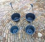 Set van 4 Zwarte Kunststof Hangpotten Hangbaskets, Kunststof, Minder dan 30 cm, Minder dan 60 cm, Rond