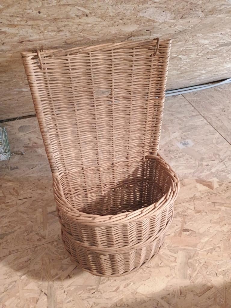 Vintage rieten stokbrood mand, Ophalen, Gebruikt, Mand, Riet