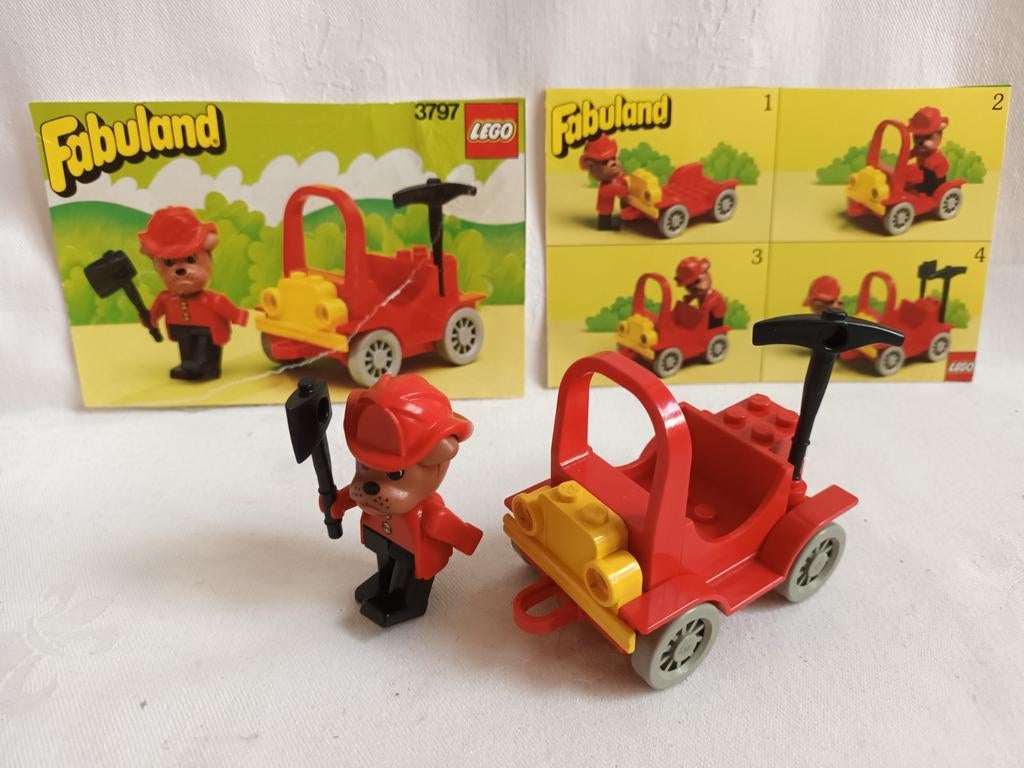Lego Fabuland 3797 Brandweerauto met Chief Barty Bulldog, Ophalen of Verzenden, Zo goed als nieuw, Complete set, Lego