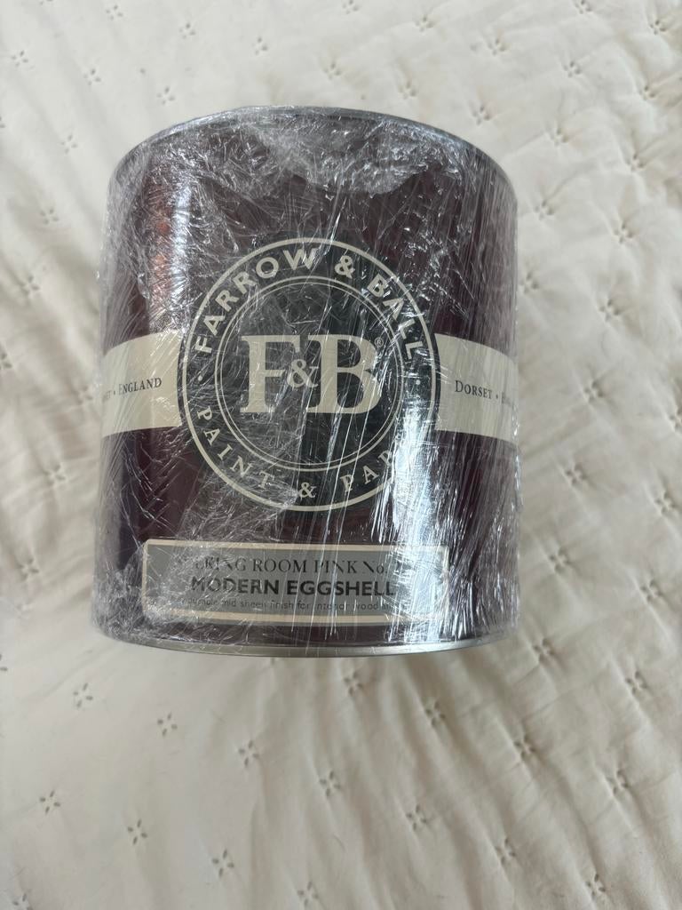 Farrow & Ball Sulking Room Pink Modern Eggshell 2,5 L, Doe-het-zelf en Verbouw, Nieuw, Ophalen of Verzenden, Verf, Roze