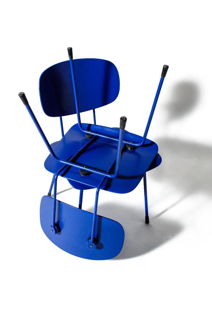 2 stuks - Rietveld / Gispen, stoel 116 - Yves Klein Blauw, Huis en Inrichting, Stoelen, Ophalen, Twee, Blauw, De Stijl
