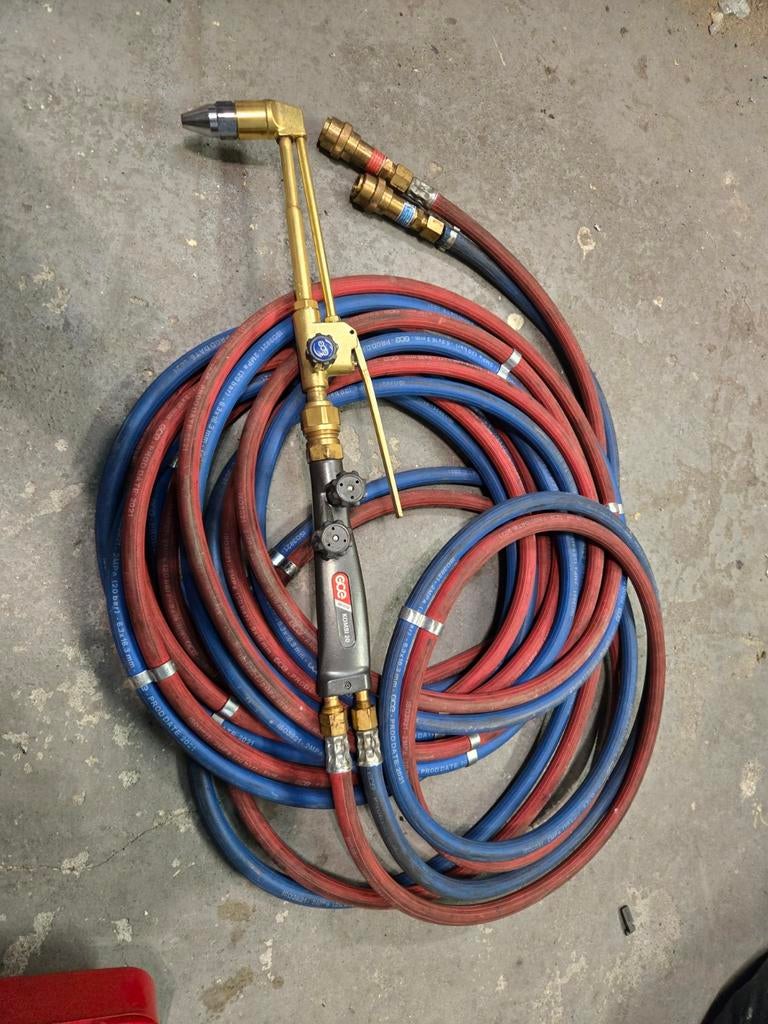 Snijbrander set met slangen en diverse mondstukken, Ophalen of Verzenden, Gebruikt, 250 ampère of meer, Overige typen