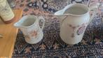 Set van 2 Antieke Porseleinen Melkkannetjes met Bloemdecor, Ophalen of Verzenden