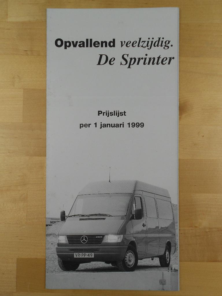 Mercedes Sprinter Prijslijst 1999 – 208 t/m 412, Zo goed als nieuw, Mercedes-Benz, Mercedes, Ophalen of Verzenden
