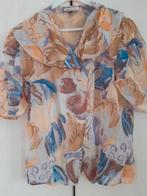 Mooi voor pasen voile blouse maat M crème geel lila bruin, Ophalen of Verzenden, Zo goed als nieuw, Bruin