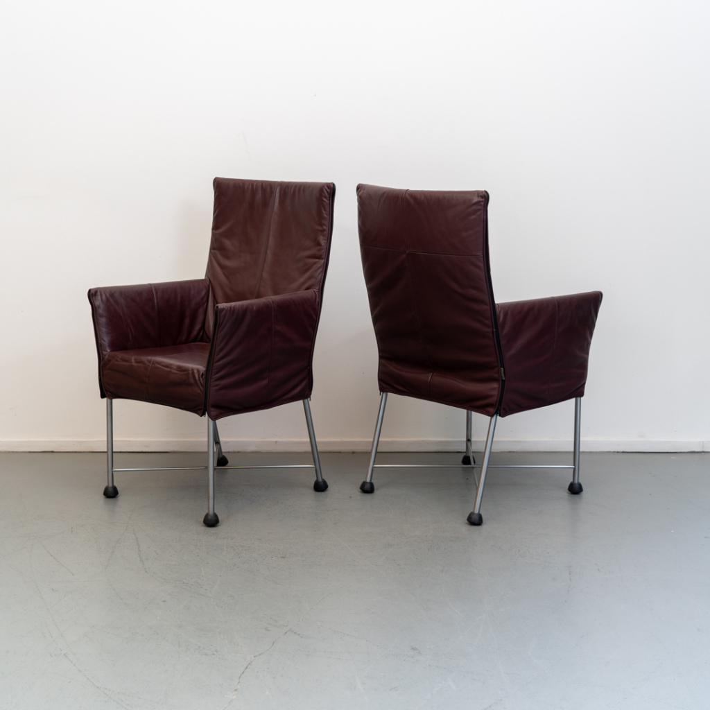 6 Originele Montis Chaplin stoelen kleur: Cherry, Huis en Inrichting, Stoelen, Niet ingevuld, Niet ingevuld, Leer, Ophalen of Verzenden
