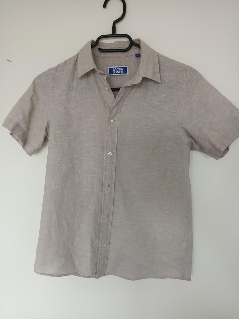 Jack & Jones maat 152 overhemd beige, Kinderen en Baby's, Kinderkleding | Maat 152, Overhemd of Blouse, Ophalen of Verzenden, Zo goed als nieuw