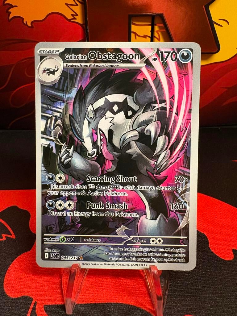 Galarian Obstagoon Pokémon kaart 245/217, Hobby en Vrije tijd, Verzamelkaartspellen | Pokémon, Ophalen of Verzenden, Nieuw