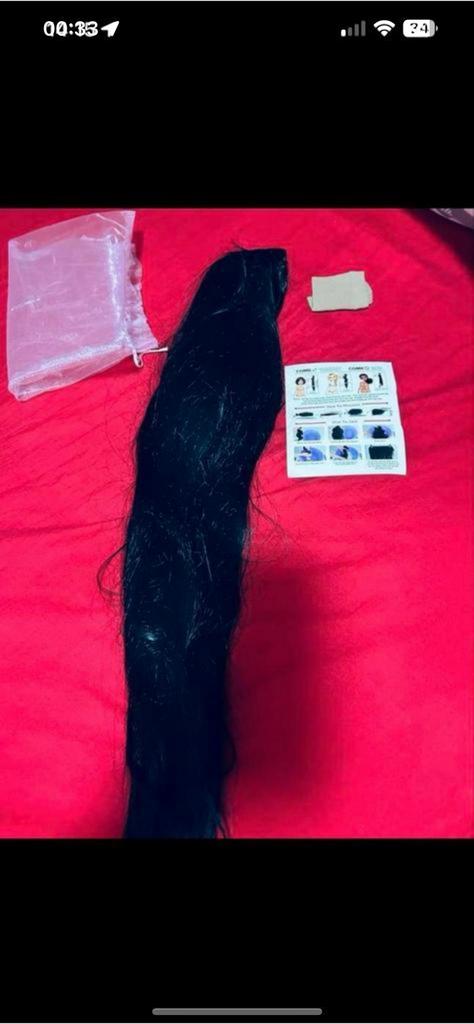 Nieuw zwart glans langbruik haar, Ophalen of Verzenden, Nieuw, Pruik of Haarverlenging