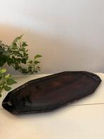 Langwerpig houten dienblad met handgesneden grepen, Ophalen of Verzenden