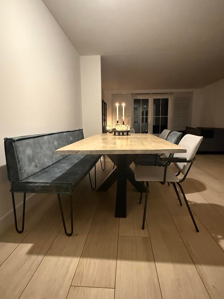 Eetkamer bank Bodilson 220 cm, Ophalen, Zo goed als nieuw, Stof