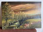 Landschap met koeien, Antiek en Kunst, Kunst | Schilderijen | Klassiek, Ophalen of Verzenden