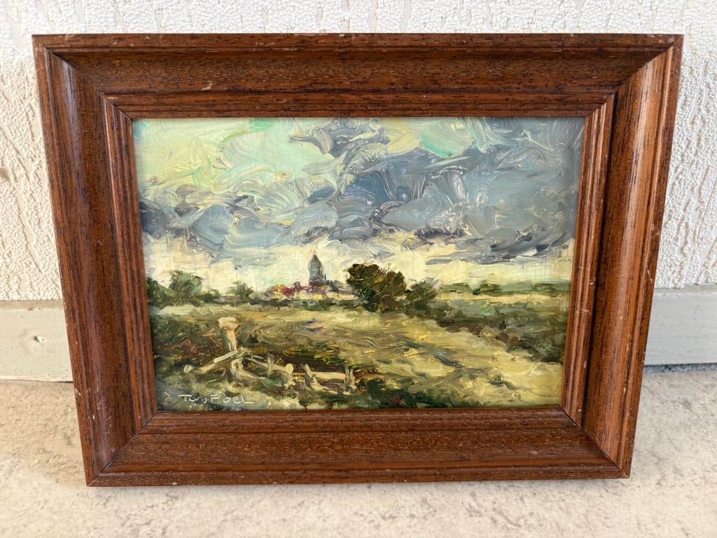 Prachtig schilderij board Van der Poel.afmetingen 22x17 cm., Antiek en Kunst, Kunst | Schilderijen | Klassiek, Ophalen of Verzenden