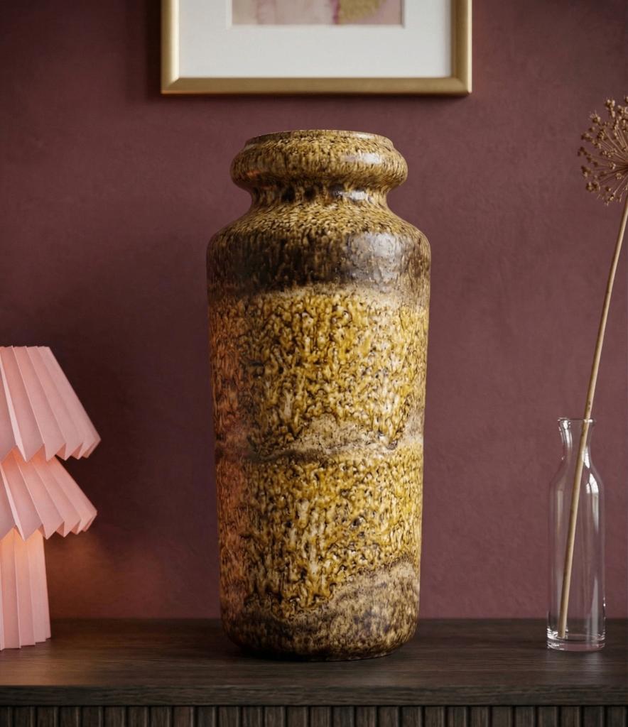 Vintage Scheurich vaas (HKliving stijl), Overige kleuren, Aardewerk of Porselein, Ophalen of Verzenden, Zo goed als nieuw