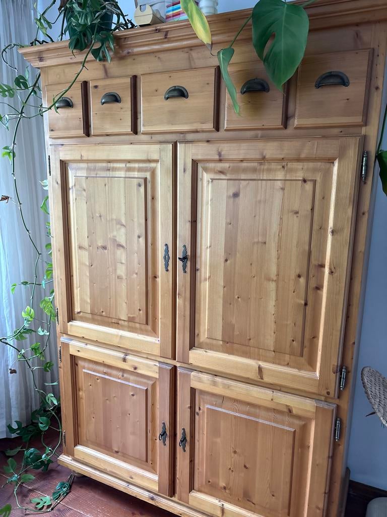 Computerkast geloogd grenen, Ophalen, Gebruikt, 70 tot 120 cm, 170 cm of meer