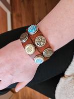 Leren armband met verwisselbare Noosa chunks, Sieraden, Tassen en Uiterlijk, Armbanden, Ophalen of Verzenden, Gebruikt, Bruin