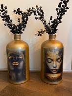 Set vsn 2 gouden vazen met gezicht, Ophalen of Verzenden