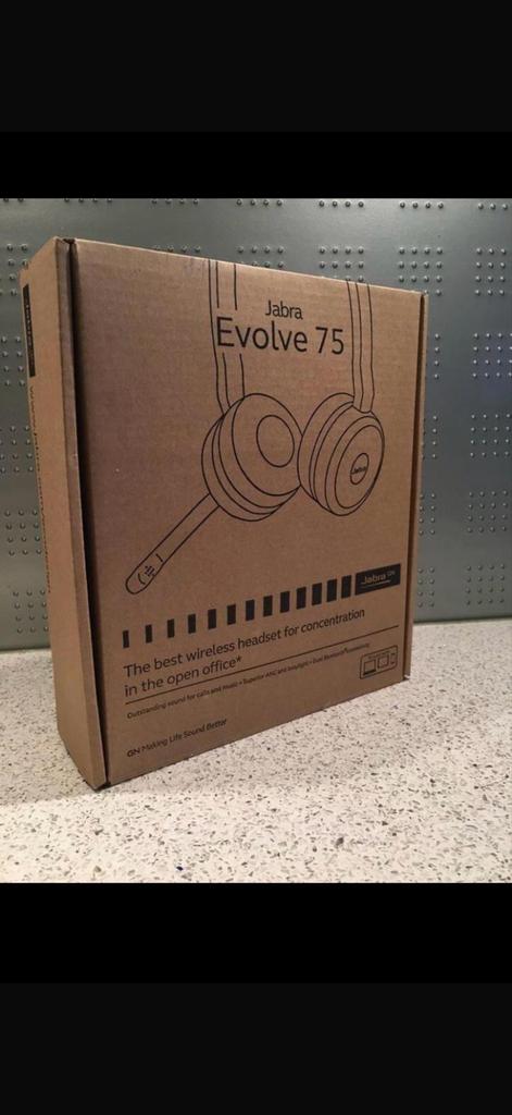 Jabra Evolve 75 draadloze headset, Audio, Tv en Foto, Koptelefoons, Overige merken, Ophalen of Verzenden, Zo goed als nieuw, Over oor (circumaural)