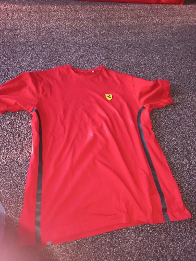 Ferrari T-shirt Rood Maat L, Maat 52/54 (L), Ferrari, Ophalen of Verzenden, Gedragen