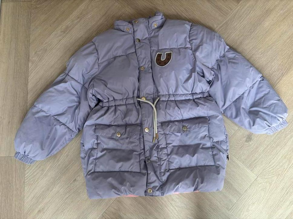 Mini Rodini Horseshoe Puffer Jacket Lila mt140 goede staat!, Ophalen of Verzenden, Zo goed als nieuw, Mini Rodini, Meisje