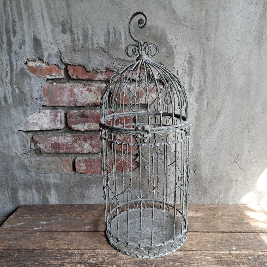 Decoratief metalen kooitje vogelkooitje grijs *Etage3*, ., Ophalen of Verzenden, Zo goed als nieuw, .