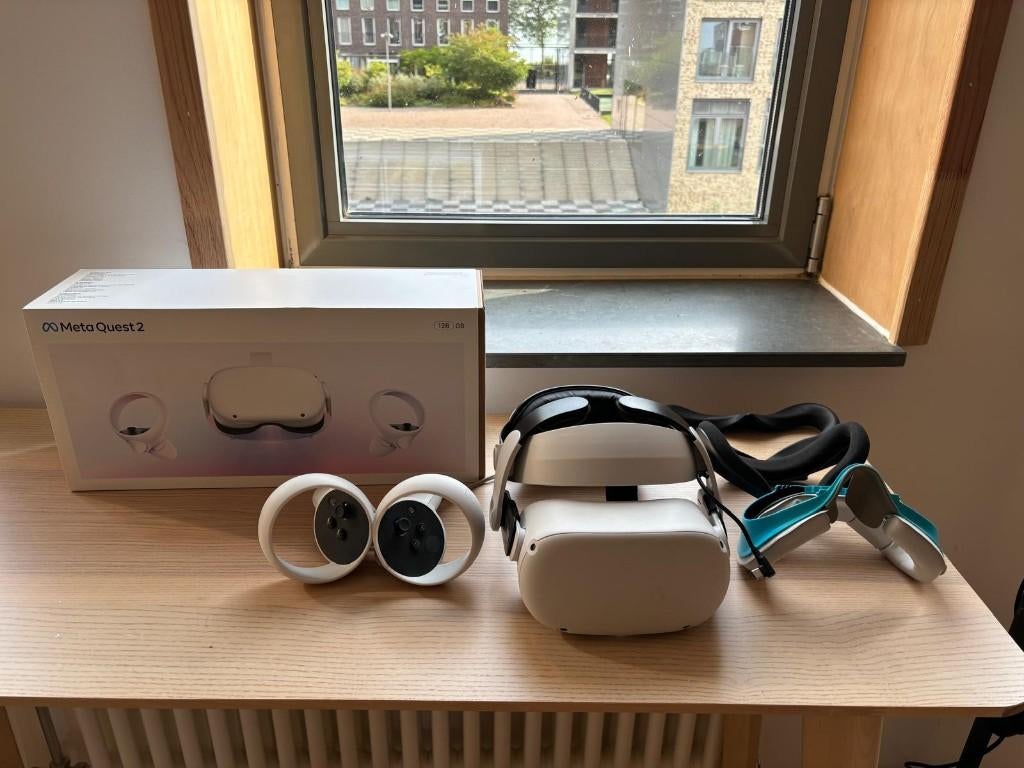 Meta Quest 2 VR set 128GB, Spelcomputers en Games, Virtual Reality, Ophalen of Verzenden, Zo goed als nieuw, Overige typen, Pc