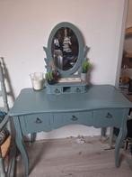 Vintage kaptafel met spiegel - Grijsgroen, Ophalen, Vintage, Brocante, Klassiek, Gebruikt, 100 tot 150 cm