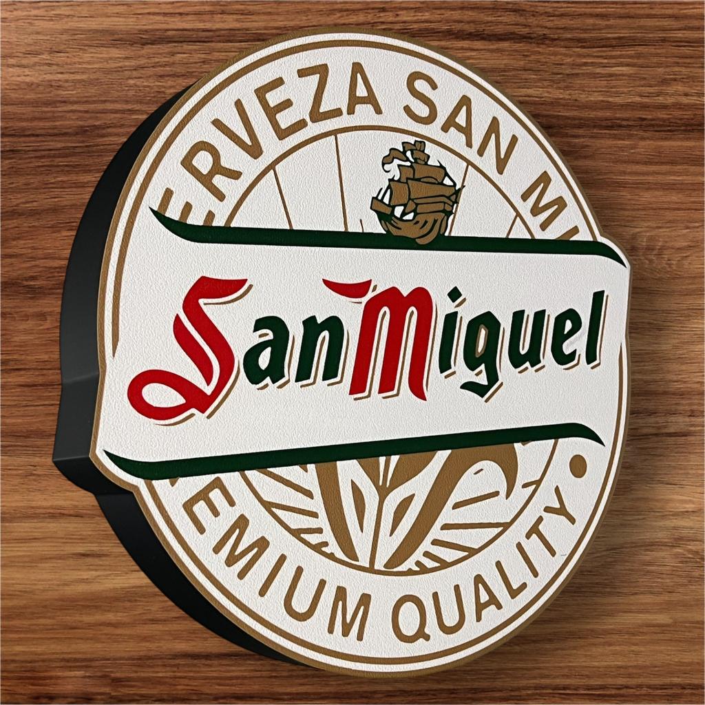San Miguel logo lichtbord, Verzamelen, Ophalen of Verzenden, Zo goed als nieuw, Reclamebord, Plaat of Schild, Overige merken
