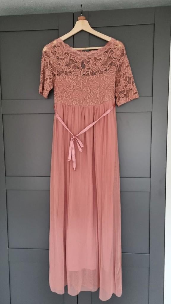 Roze zwangerschapsjurk met kant, Maat 38/40 (M), Jurk, Mamalicious, Ophalen of Verzenden