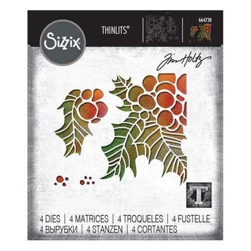 Sizzix Tim Holtz Alterations Thinlits Holly Pieces #664738, Hobby en Vrije tijd, Scrapbooking, Nieuw, Frame of Mal, Sizzix, Verzenden