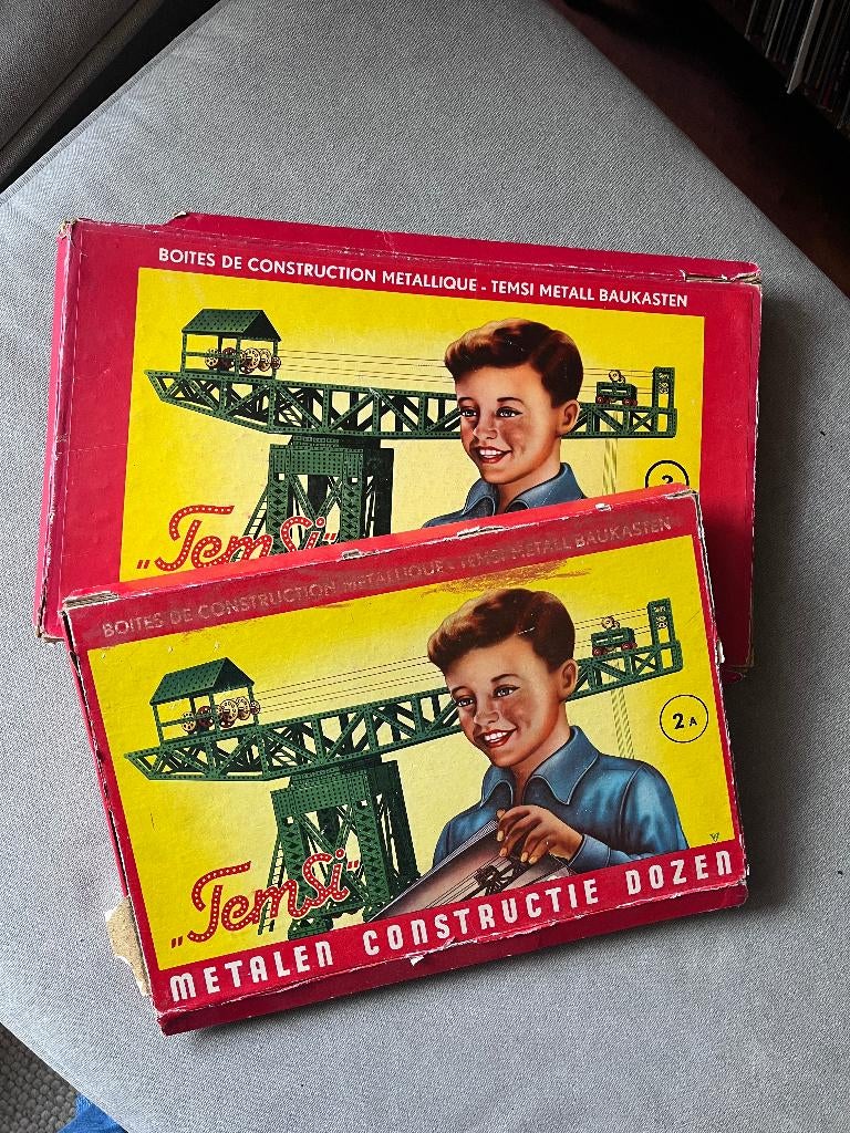 Vintage Temsi metalen constructiedozen 2 & 2a, Ophalen of Verzenden