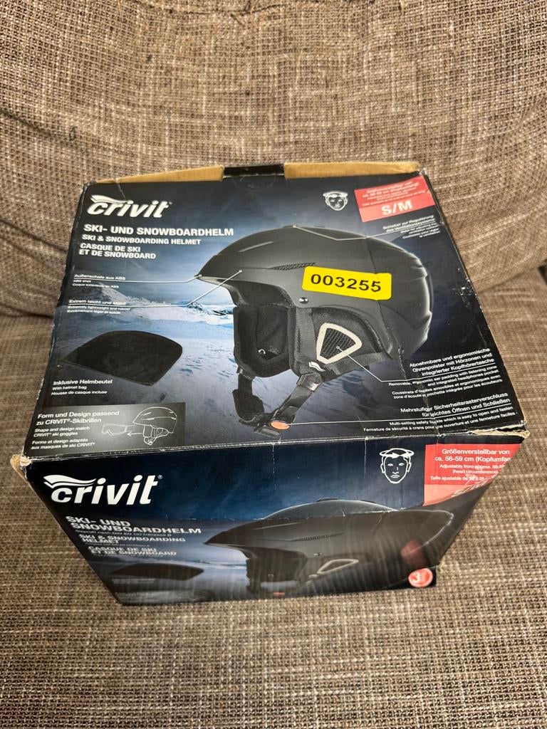 Crivit Ski- en Snowboardhelm Zwart S/M Nieuw, Overige merken, Overige typen, Nieuw, Ophalen of Verzenden
